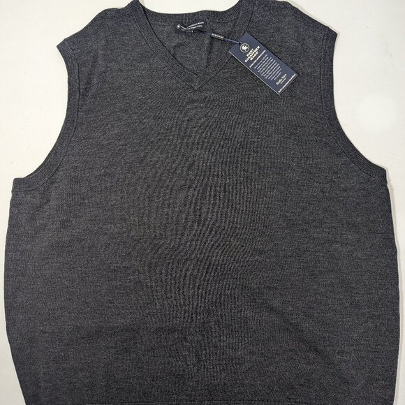 Hart Schaffner Marx Other - NEW-Big&Tall Mens Hart Schaffner Marx Sweater Vest Fine Merino Wool Gray MSRP$90